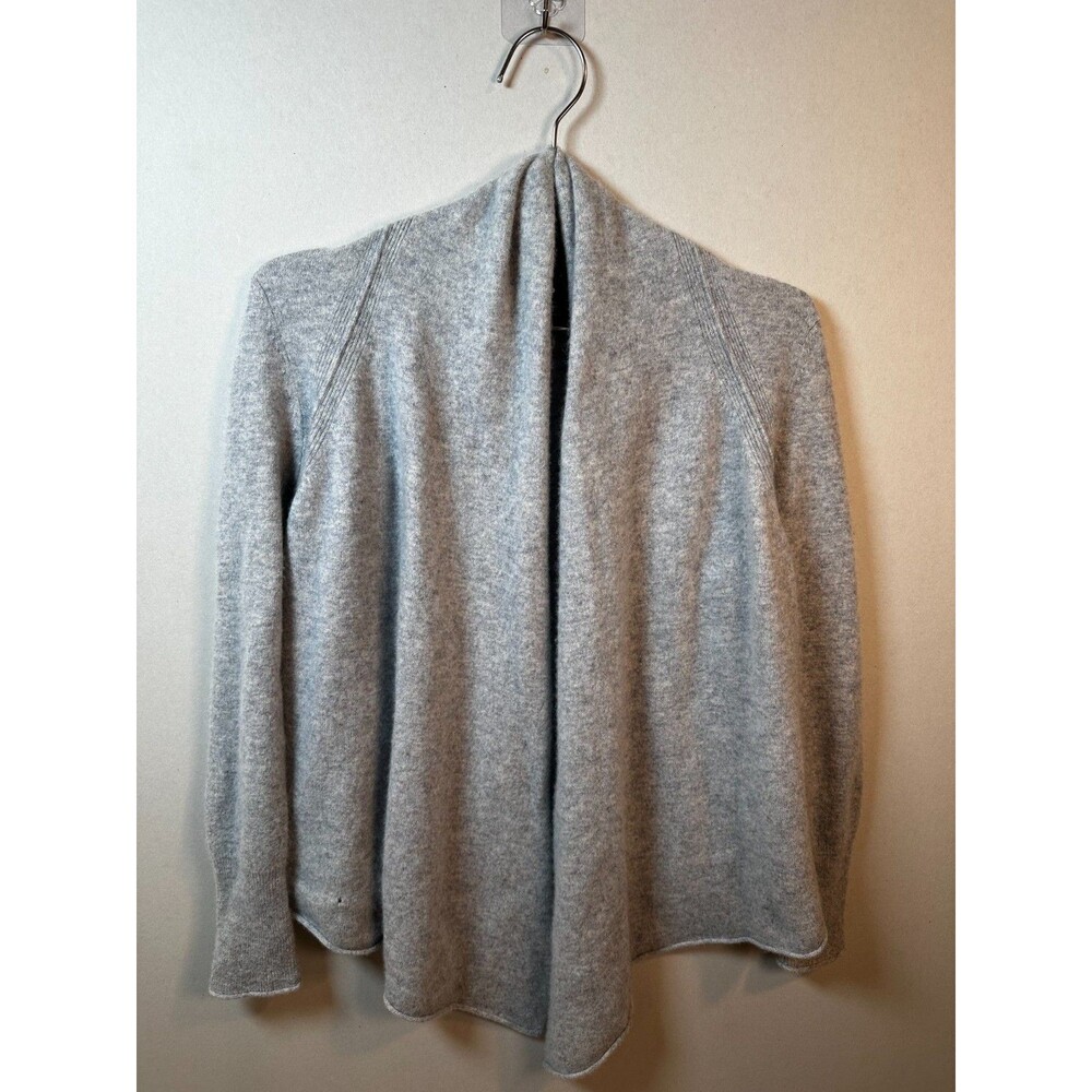 Aqua Cashmere Cardigan WMNS S Gray Open Front Soft Classic Luxe Knitwear Luxury